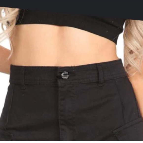 Skirt Black Denim Mid Rise Mini Skirt Shein NEW WITHOUT TAGS Size L - Picture 7 of 13